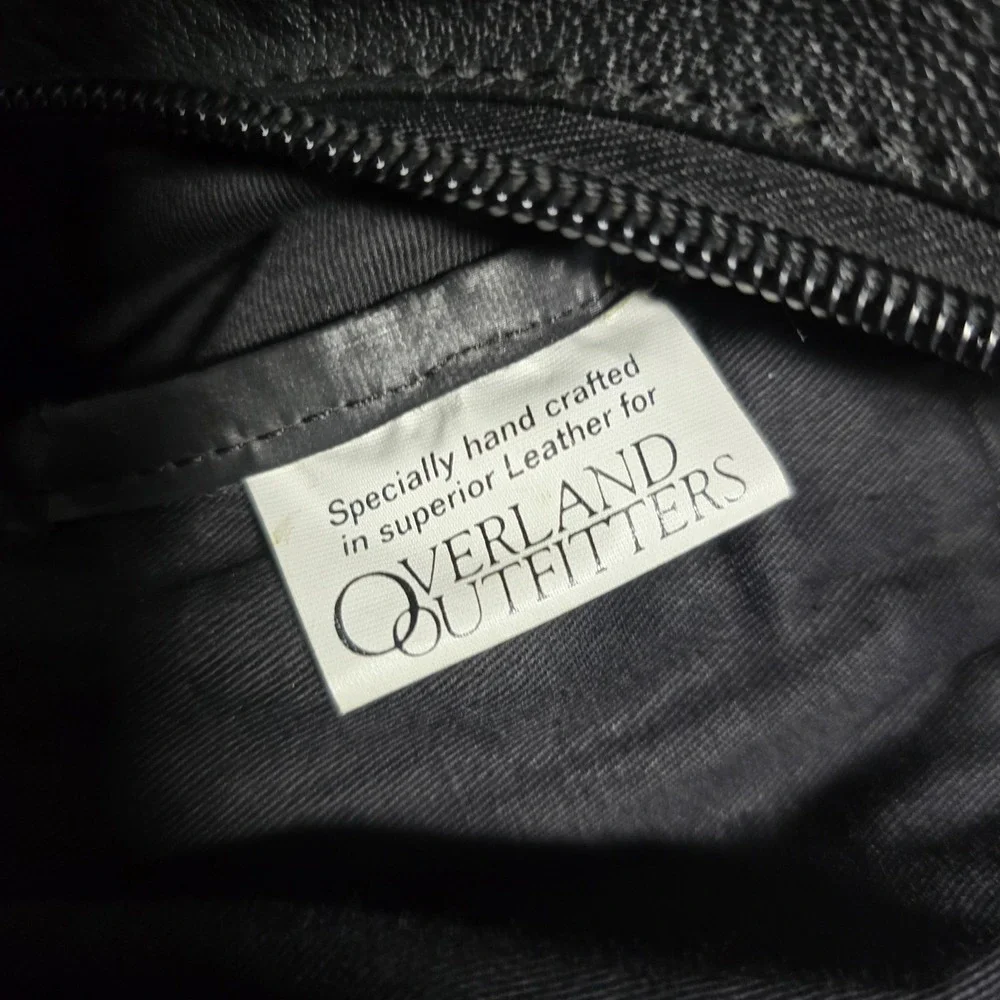 Overland Outfitters Black Leather Travel Duffel Bag Weekender Carry On Large
